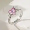Anillo de Moda Transfronterizo Nuevo con Circonita Microincrustada para Mujer, Anillo de Dedo Índice de Lujo Ligero de Alta Gama de Moda para Mujer, Anillo Abierto Ajustable
