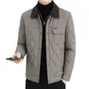 Abrigo de Algodón para Hombre Estilo Old Money con Cuello Revatible de Color Contrastante, Relleno de Seda de Morera, Acolchado, Otoño e Invierno, para Padres de Mediana Edad y Jóvenes, Ropa de Abrigo Cálida