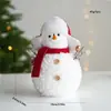 Boneco de Neve de Tricô Pelúcia Enchimento de Espuma Enfeite de Boneco de Neve Boneca Brinquedo Decoração de Natal