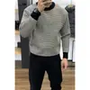 Nuevo suéter de punto grueso con cuello redondo para hombre, versátil, de manga larga, casual de otoño