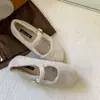 Zapatos planos Mary Jane Windy 2026 estilo hada ropa exterior zapatos planos forrados de felpa otoño e invierno nuevos zapatos peludos