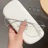 Nuevas Gafas Ultraligeras Estilo Rostro Desnudo Celebridad de Internet Ultraligeras Titanio Puro Deseo Moda Marco de Titanio Sin Montura Fabricante de Danyang Venta al por Mayor