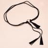 Novedad Estilo Coreano Versátil Moda Anillo Cadena Cintura Fina para Mujeres Cuerda Cintura Nudo Dulce Decoración de Borla con Cinturón de Falda para Mujeres