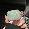 Adequado para Capa Protetora de Fone de Ouvido Sem Fio Apple AirPods, Capa com Efeito Ondas de Água e Moldura de Foto a Laser, Transparente para AirPods 3