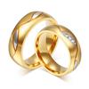 Anillo de pareja estilo acero de titanio microincrustación anillo de pareja anillo de oro anillo al por mayor CR-025