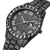 MISSFOX nuevo moda europea impermeable hip hop completo de Diamante Reloj para hombre pulsera explosión venta directa de fábrica