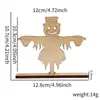 Adornos de escritorio de madera para Halloween, fantasma festivo, bruja, espantapájaros, proyección, mesa, accesorios de silueta de parodia de terror