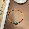 Pulsera de Nudo de Bambú con Hueso de Oliva, Pulsera de Hueso de Oliva Combinada con Ágata Roja, Pulsera del Ascenso a la Riqueza, Pulsera Artística para Pareja