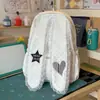 Mochila Estudiante Estilo Lolita Dulce Estilo Japonés con Ribete de Encaje de Doble Capa, Diseño de Corazón a Cuadros, Mochila Estilo Mejor Amiga