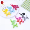 Chaveiro Ins Cão de Balão Liga Metálica Coração Corrente para Capa de Celular DIY Case Protetor para AirPods Case de Fone de Ouvido Pingente