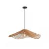 Lustre de Rattan Vintage Estilo Japonês Sala de Estar Quarto Luminária de Cabeceira Simples Designer Restaurante Lâmpada de Chapéu de Palha de Rattan