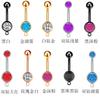 Anel de Aço Inoxidável 316L Pacote Único Anel de Umbigo com Strass Joia para Piercing de Corpo Humano Suprimento de Joia de Umbigo de Diamante