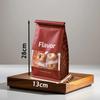 Bolsa para Pan Tostado Marrón Papel Kraft con Ventana Bolsa para Pan Mochi Galleta Repostería Alimento Auto-Sellante Borde Enrollado Bolsa de Embalaje para Hornear