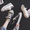Tênis de Lona com Solado Grosso para Mulheres 2025 Primavera e Outono Novos Tênis com Salto Interno Estilo Coreano Ulzzang Versátil Sapatos de Tecido