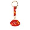 Chaveiro criativo de diamante com lábio, luz, design de nicho de luxo, decoração de chave de carro, pingente, bolsa, decoração, chaveiro