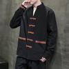 Camisa de manga larga con hebilla vintage de algodón y lino para hombre, estilo chino, otoño 2023, camisa de traje Tang de talla grande a la moda para hombre