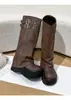 Botas Longas Outono 2024 Femininas Tubo Estreito Muffin Cavaleiro Botas Solado Grosso Aumento Menina Cheinha Alargado Botas de Comprimento Médio