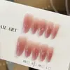 Uñas Portátiles Mago Morado Estilo Francés Transparente Manicura Producto Terminado Manicura Hecha a Mano Desmontable Suave Hecho a Mano Uñas Portátiles