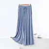 Pantalonas Largas com Bolsos de Modal Novas da Primavera 2025 Casuais de Cintura Alta Tamanho Plus Size para Gordinhas Verão Cor Sólida