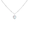 Colar Degradê Amor Fantástico Feminino Estilo Francês Simples Doce Pingente em Forma de Coração de Pedra da Lua Estilo Menina Corrente Pequena para Clavícula
