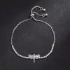Pulseira de Libélula Pequena Transparente Estilo Doce Ins Design de Alto Padrão 2024 Pulseira Versátil para Mulheres