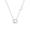 Collar de Plata de Ley S925 Jin Hongsheng Jewelry para Mujer Luna Sol Nuevo Colgante Cadena de Clavícula de Lujo Ligero Nicho de Gama Alta