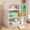 Estantería pequeña de escritorio multicapa, gabinete de almacenamiento, escritorio de estudiante, librero de pie, estante de archivos de oficina