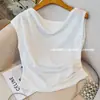 Moda Asimétrica de Hombro Descubierto Camiseta sin Mangas de Manga Corta Adelgazante Nuevo Estilo Verano 2025 Top sin Mangas con Hombro Inclinado