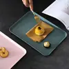 Bandeja de chá para sala de estar, porta-xícaras e xícaras de chá, bandeja retangular para uso doméstico para copos de água, xícaras de chá e frutas, plástico estilo ins, frete grátis
