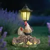 Luz Solar para Exteriores Feliz Gallo Transfronteriza Estatua Adorno Luz Decorativa para Hogar Exterior Patio Camino Césped