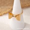 Anillo para dama de moda simple de nicho con decoración de lazo, abertura ajustable