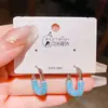 Broche Turquesa de Moda de Luxo Leve, Brincos de Clipe de Alta Qualidade, Brincos e Acessórios Vintage de Alta Qualidade para Mulheres