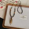 Corrente de Suéter de Planta Frutífera Natural Estilo Mori Ajustável Novo Estilo Chinês Outono e Inverno Colar Longo Pingente Corrente de Suéter Versátil