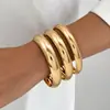 Joias transfronteiriças europeias e americanas, pulseira de corrente simples personalizada, conjunto de braceletes abertos geométricos brilhantes da moda vintage