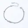 Pulseira de Prata Esterlina S925 com Contas de Camada Dupla da Moda para Mulheres, Exclusiva, Requintada, de Alto Padrão, Versátil, Nova Zircônia, Joia Mais Vendida