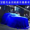 Tecido de veludo com fio dourado azul royal cortina de palco azul profundo toalha de mesa de conferência tecido de cortina de fundo de veludo azul