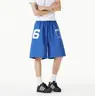 Shorts de Basquete Esportivo Estilo Americano para Homens, Calça de Cinco Pontos Tendência com Estampa de Letras para o Verão, Tamanho Grande, Calça Casual de Comprimento Médio