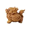 Atacado Escultura em Madeira de Cipreste Cliff de Tartaruga Dragão Negro Animal Decorações de Mesa para Escritório Artesanato Peças de Mão Novo Modelo Dropshipping