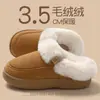Nuevas Pantuflas de Algodón de Punta Cerrada para Mujer, Invierno Hogar Interior Antideslizantes Cálidas de Felpa Plegables Suela Gruesa Pantuflas Exteriores para Hombre, Venta al por Mayor