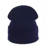 Gorro de Lana Acrílica de Amazon para Hombres y Mujeres, Gorro de Punto Pullover Otoño e Invierno Europeo y Americano, Gorro de Punto Plano Color Caramelo
