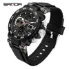Reloj Deportivo Multifuncional Sanda Resistente al Agua para Hombre con Calendario, Tres Zonas Horarias, Luminoso, Electrónico, Transfronterizo