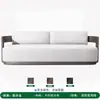 Combinación de Sofá de Ocio para Exteriores, Patio Abierto de Villa, Mesa y Sillas Impermeables con Protección Solar, Muebles de Teca para Terraza de Jardín Exterior