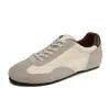 Zapatillas deportivas para mujer de cuero genuino estilo Ins, 26 nuevo modelo de otoño, patchwork retro con cordones, suela suave, zapatos casuales deportivos cómodos y versátiles