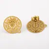 Pendientes de Acero Inoxidable 304 Estilo Bohemio con Patrón Hueco, Pendientes Chapados al Vacío en Oro de 18 Quilates, Joyería DIY