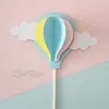 Decoración de pastel para hornear globo aerostático de arcoíris nube molino de viento ins bandera de inserción para pastel de feliz cumpleaños