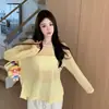 Elegante camisa de manga larga con protección solar y diseño de espalda cruzada para mujer, top tipo caftán a rayas, holgado y estilizado para usar en verano