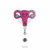 Hebilla retráctil de venta caliente para comercio exterior, fresa acrílica, mapache, clip giratorio médico para insignia, hebilla para etiqueta de nombre, venta al por mayor