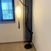 Estilo Retro Galho Zen Chinês Luminária de Chão Sala de Estar Sala de Chá Estudo Lâmpada de Atmosfera Lanterna de Tecido Pesca Ajustável