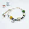 Pulsera de Cerámica con Cuentas para Mujer de Jingdezhen, Pulsera de Estilo de Nicho de Gama Alta, Pulsera Tejida al por Mayor, Recuerdo de Viaje