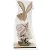 Jardinería de Primavera Adornos de Conejo de Madera Decoraciones Manualidades de Conejito de Pascua y Huevos Adornos Pequeños de Escritorio